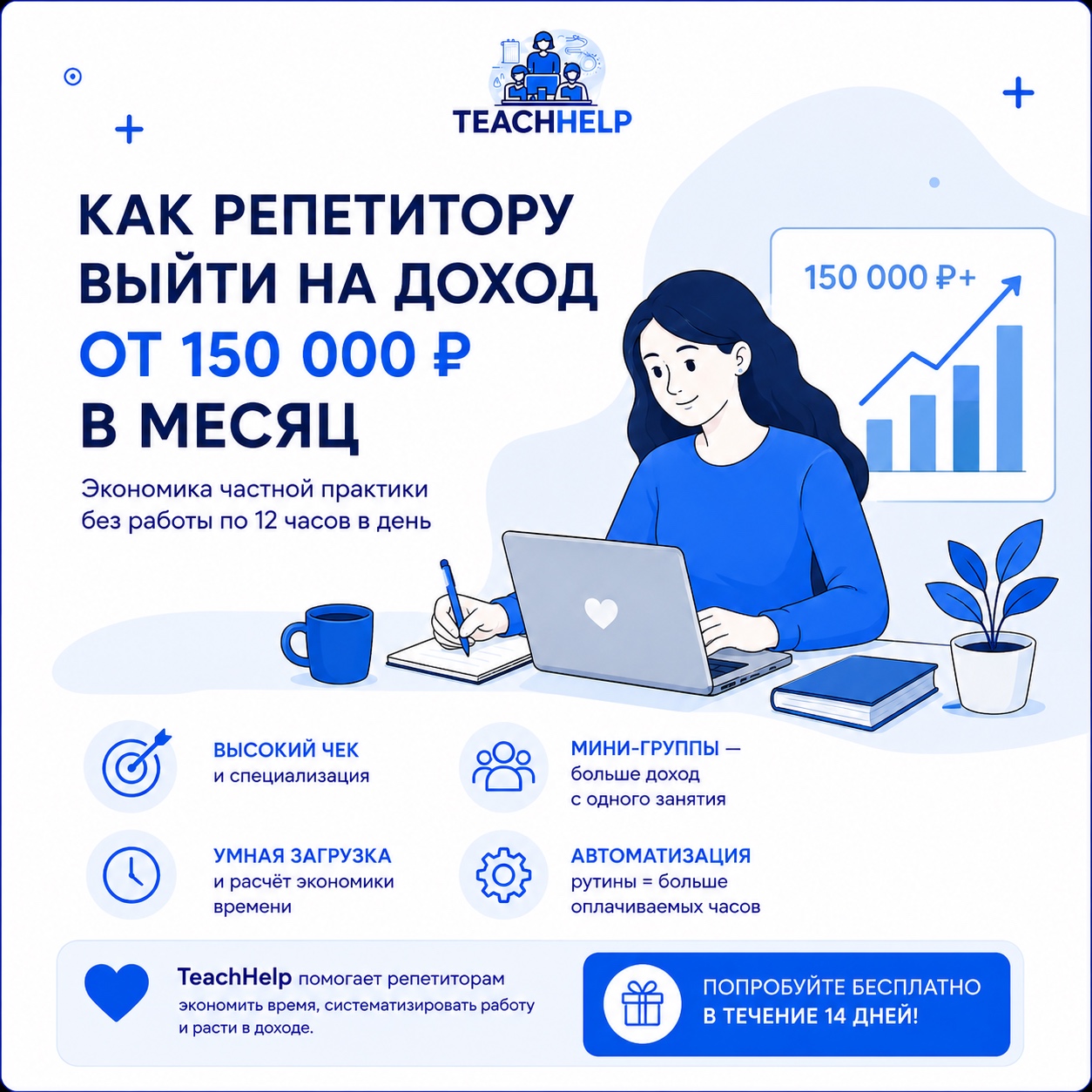 Как репетитору выйти на доход 150 000 ₽ в месяц: считаем экономику без работы по 12 часов в день